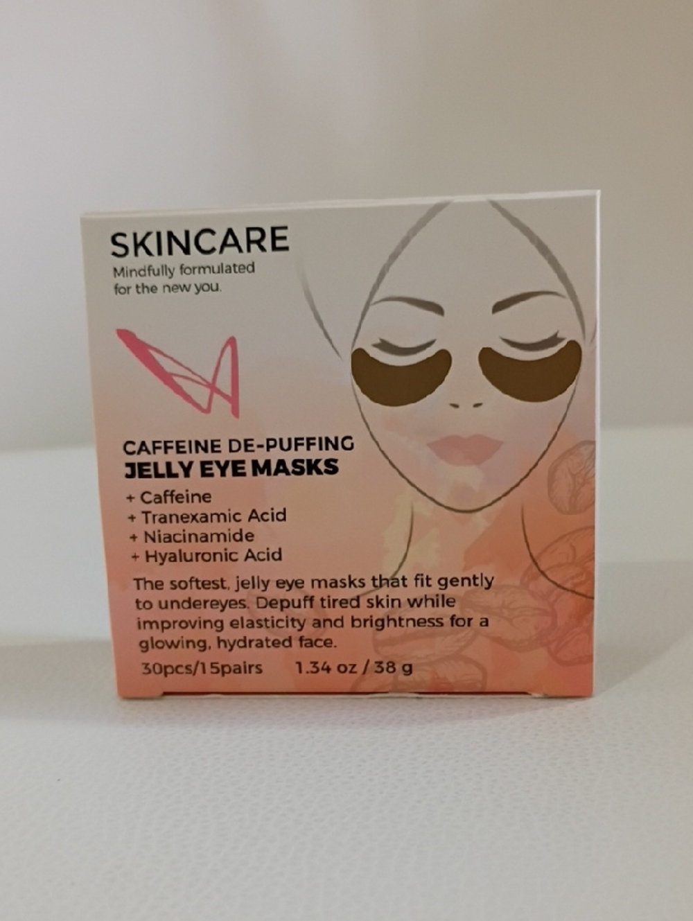 Caffeine De-Puffing Jelly Eye Masks - Pink